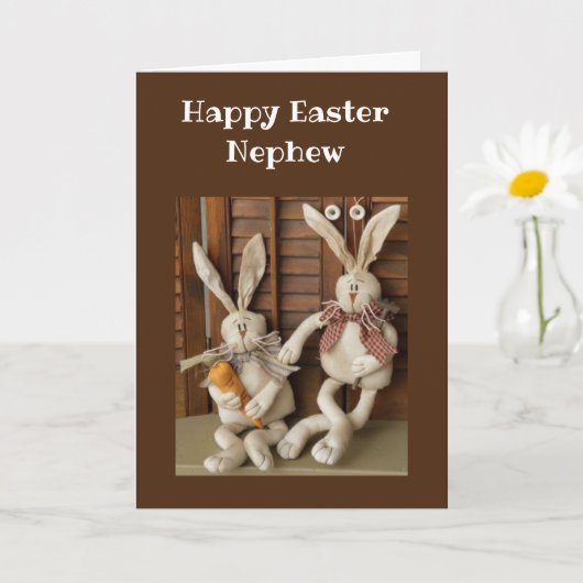 CARTE HAPPPY EASTER **NEPHEW** CARD (Petite plante)
