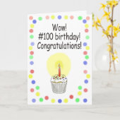 Carte Happy 100 Birthday Paper Greeting Card Unique (Fleur jaune)