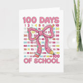Carte Happy 100 Days of School Pink Bow (Devant)