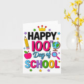 Carte Happy 100th Day Of School 100 Days Smarter Teacher (Fleur jaune)