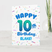 Carte Happy 10th Birthday Card with Custom Name (Devant)