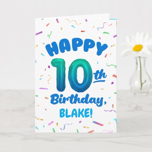 Carte Happy 10th Birthday Card with Custom Name (Petite plante)