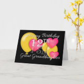 Carte Happy 12th Birthday Great Granddaughter (Fleur jaune)
