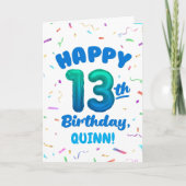 Carte Happy 13th Birthday Card with Custom Name (Devant)