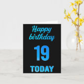 Carte Happy 19th Birthday Great Black and blue boy Card (Fleur jaune)