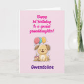 Carte Happy 1st Birthday Special Granddaughter, Custom (Devant)
