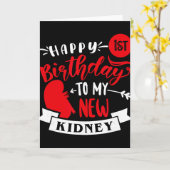 Carte Happy 1st Birthday To My New Kidney, Transplant An (Fleur jaune)