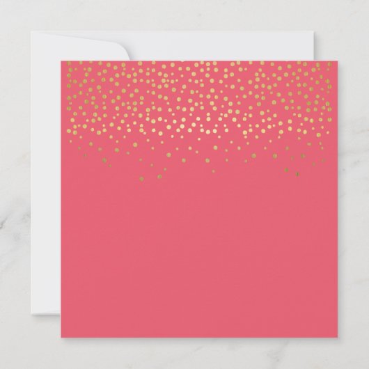 Carte Happy 2024 - Raspberry & Gold Script & Confetti (Dos)