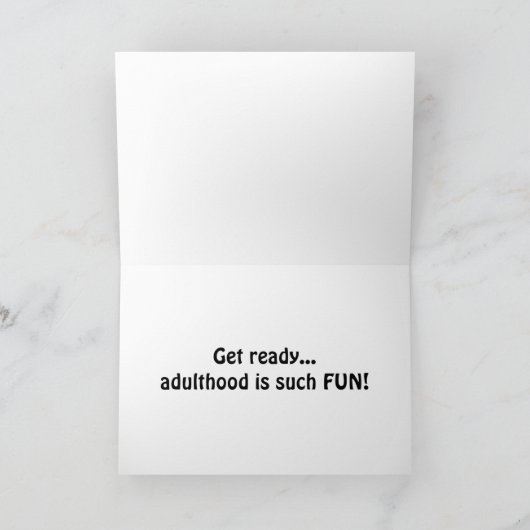 Carte HAPPY **21st** ADULTHOOD IS SO MUCH "FUN" (Intérieur)