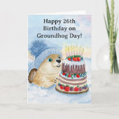 Carte  Happy 26th Groundhog Day Birthday  (Devant)