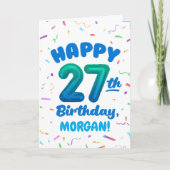 Carte Happy 27th Birthday Card with Custom Name (Devant)