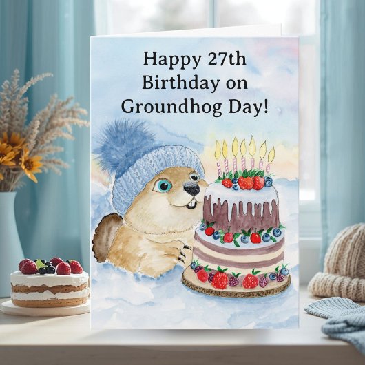 Carte  Happy 27th Groundhog Day Birthday 
