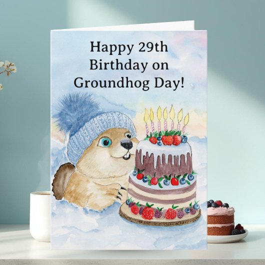 Carte  Happy 29th Groundhog Day Birthday 