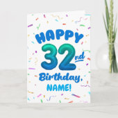 Carte Happy 32nd Birthday Card with Custom Name (Devant)
