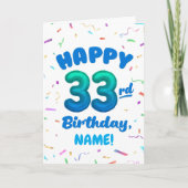Carte Happy 33rd Birthday Card with Custom Name (Devant)