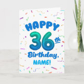 Carte Happy 36th Birthday Card with Custom Name (Devant)