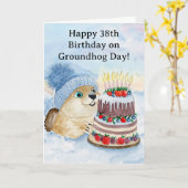 Carte Happy 38th Groundhog Day Birthday (Fleur jaune)