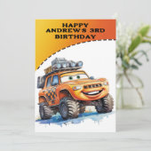 Carte Happy 3e anniversaire personnalisée (Debout devant)