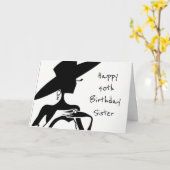 Carte HAPPY **40th** BIRTHDAY ***SISTER*** CARD (Fleur jaune)