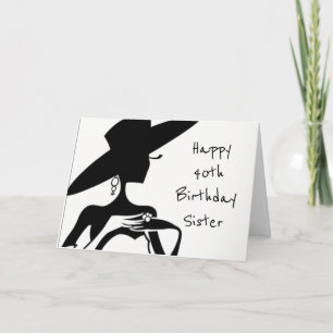 Carte HAPPY **40th** BIRTHDAY ***SISTER*** CARD