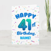 Carte Happy 41st Birthday Card with Custom Name (Devant)