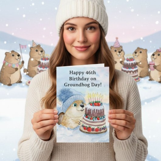 Carte  Happy 46th Groundhog Day Birthday 
