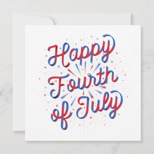 Carte Happy 4 juillet 5.25 (Dégradé Rouge/Bleu)