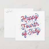 Carte Happy 4 juillet 5.25 (Dégradé Rouge/Bleu) (Devant / Derrière)