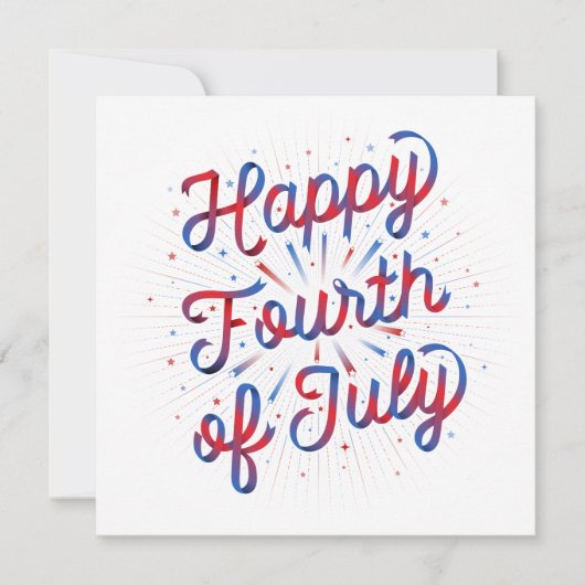 Carte Happy 4 juillet 5.25 (Dégradé Rouge/Bleu) (Devant)