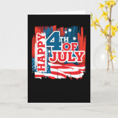 Carte Happy 4 juillet - drapeau américain (Fleur jaune)