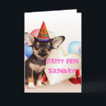 Carte Happy 50th Birthday Chihuahua greeting card<br><div class="desc">add text or upload your own image</div>