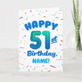 Carte Happy 51st Birthday Card with Custom Name (Devant)