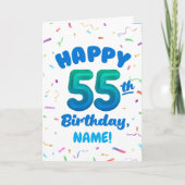 Carte Happy 55th Birthday Card with Custom Name (Devant)