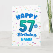 Carte Happy 57th Birthday Card with Custom Name (Devant)