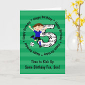 Carte Happy 5th Birthday Round Soccer Goal Card (Fleur jaune)