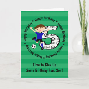 Carte Happy 5th Birthday Round Soccer Goal Card