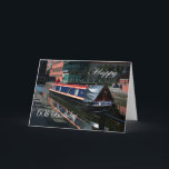 Carte Happy 60th Birthday boat<br><div class="desc">Bateau sur un canal avec un accueil de 60e anniversaire par martinspixs. Le verset intérieur (que vous pouvez changer) dit : "Joyeux Anniversaire Espoir que vous avez un grand jour"</div>