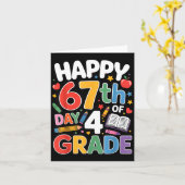 Carte Happy 67 Day Of 4 Grade I Survived 67 Days Of Scho (Fleur jaune)