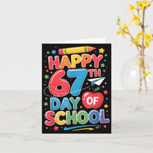 Carte Happy 67 Days Of School Teachers Students Six Seve (Fleur jaune)