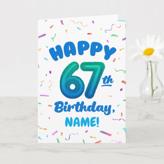 Carte Happy 67th Birthday Card with Custom Name (Petite plante)
