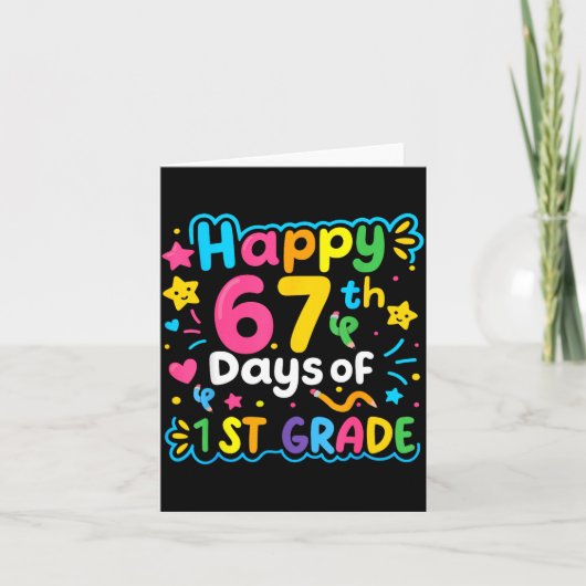 Carte Happy 67th Day Of 1st Grade School Meme 67 Kids Te (Devant)