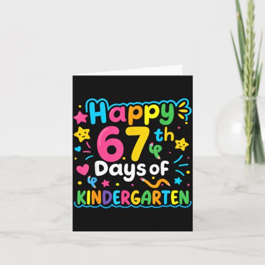 Carte Happy 67th Day Of Kindergarten School Meme 67 Kids (Devant)