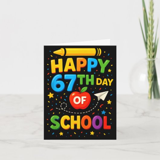 Carte Happy 67th Day Of School Funny Teacher Student Mem (Devant)