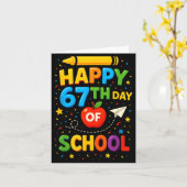 Carte Happy 67th Day Of School Funny Teacher Student Mem (Fleur jaune)