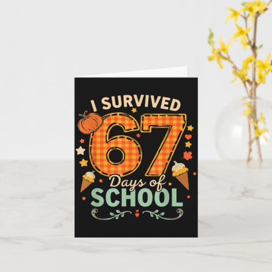 Carte Happy 67th Day Of School Funny Teacher Thanksgivin (Fleur jaune)