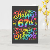 Carte Happy 67th Day of School Rainbow Teacher (Fleur jaune)