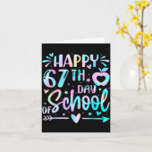 Carte Happy 67th Day Of School Tie Dye Rainbow 67 Days S (Fleur jaune)