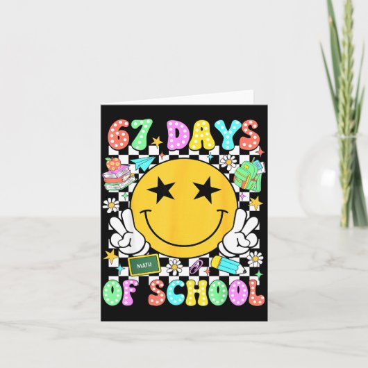 Carte Happy 67th Day Of School Vibes Smile Face 67 Days  (Devant)