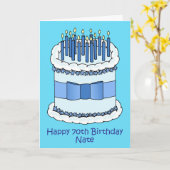 Carte Happy 70th Birthday Nate (Fleur jaune)
