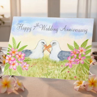 Carte Happy 7th Wedding Anniversary Laysan Albatross